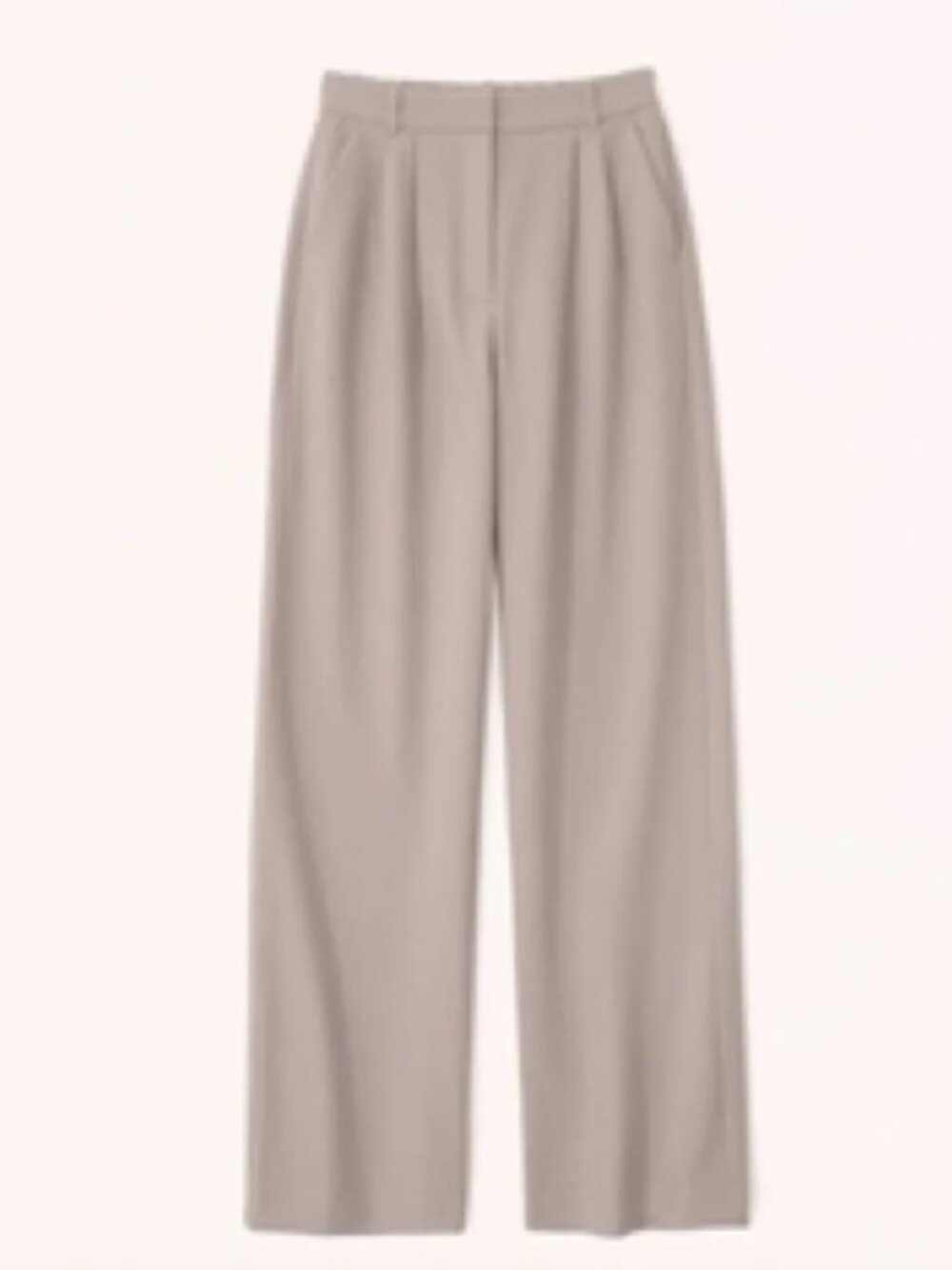 NEW Abercrombie & Fitch Curve Love Wide Leg Sloane Trouser Taupe Pant 32